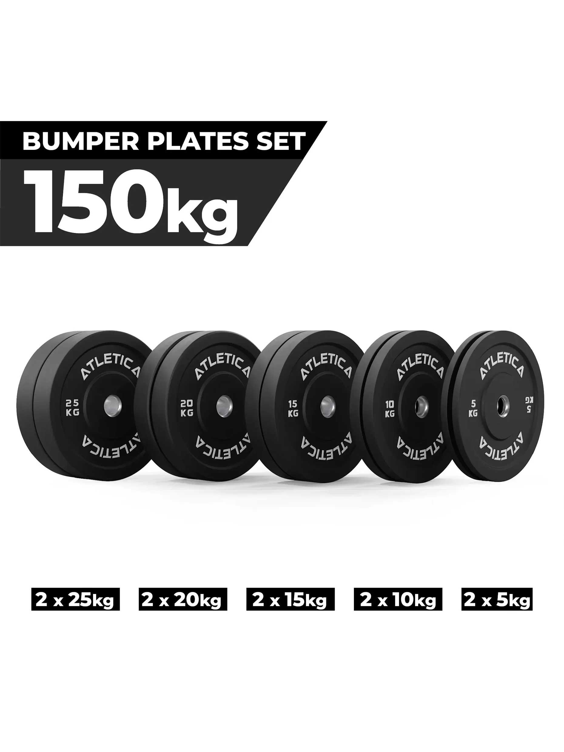 Bumper Plates SET | Schwarz | 150kg - Image 2