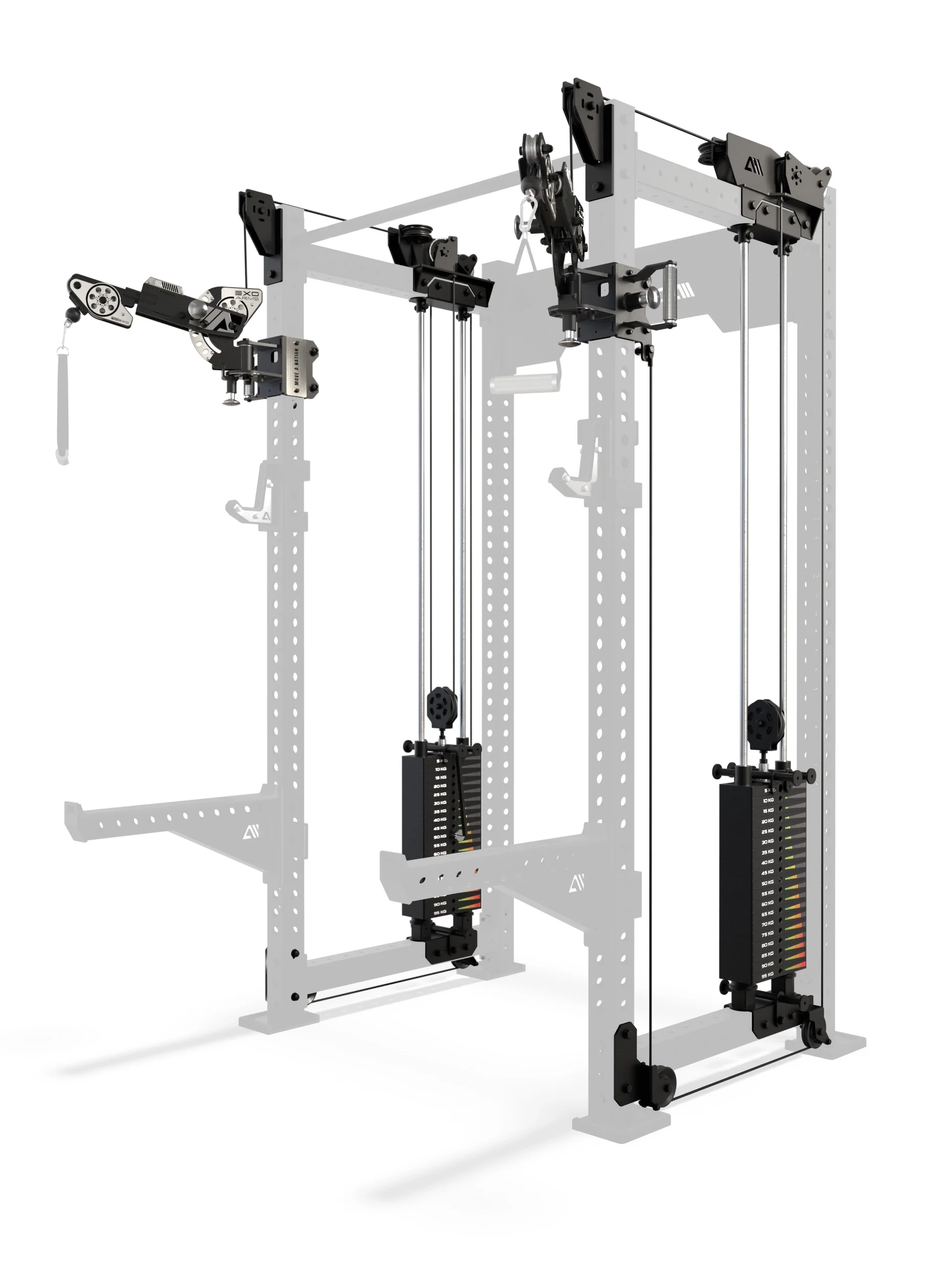 R8 Bradley EXO 2x95kg | Power Rack | 78cm | Schwarz - Image 4