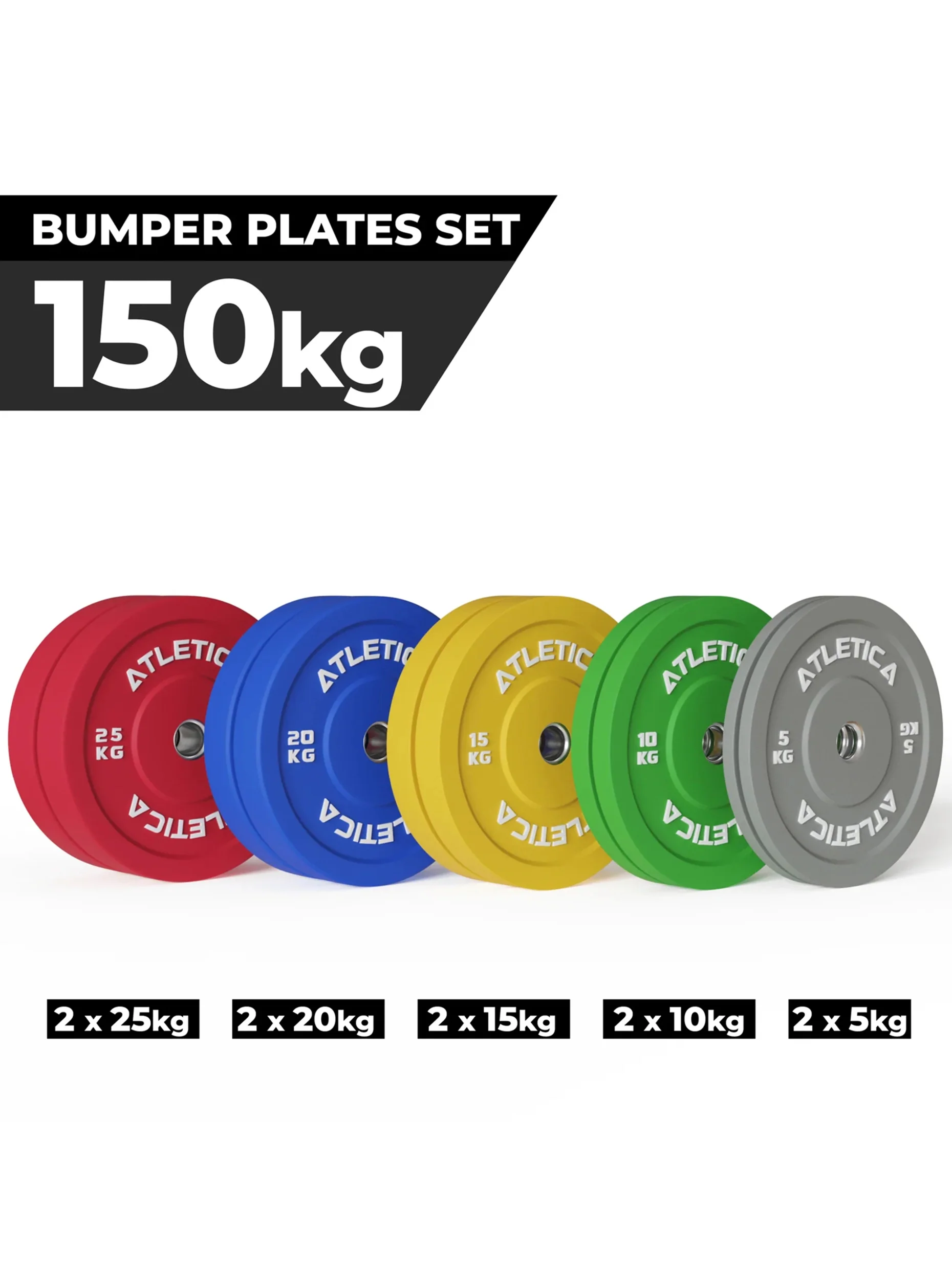 Color Bumper Plates SET | 150kg - Image 2