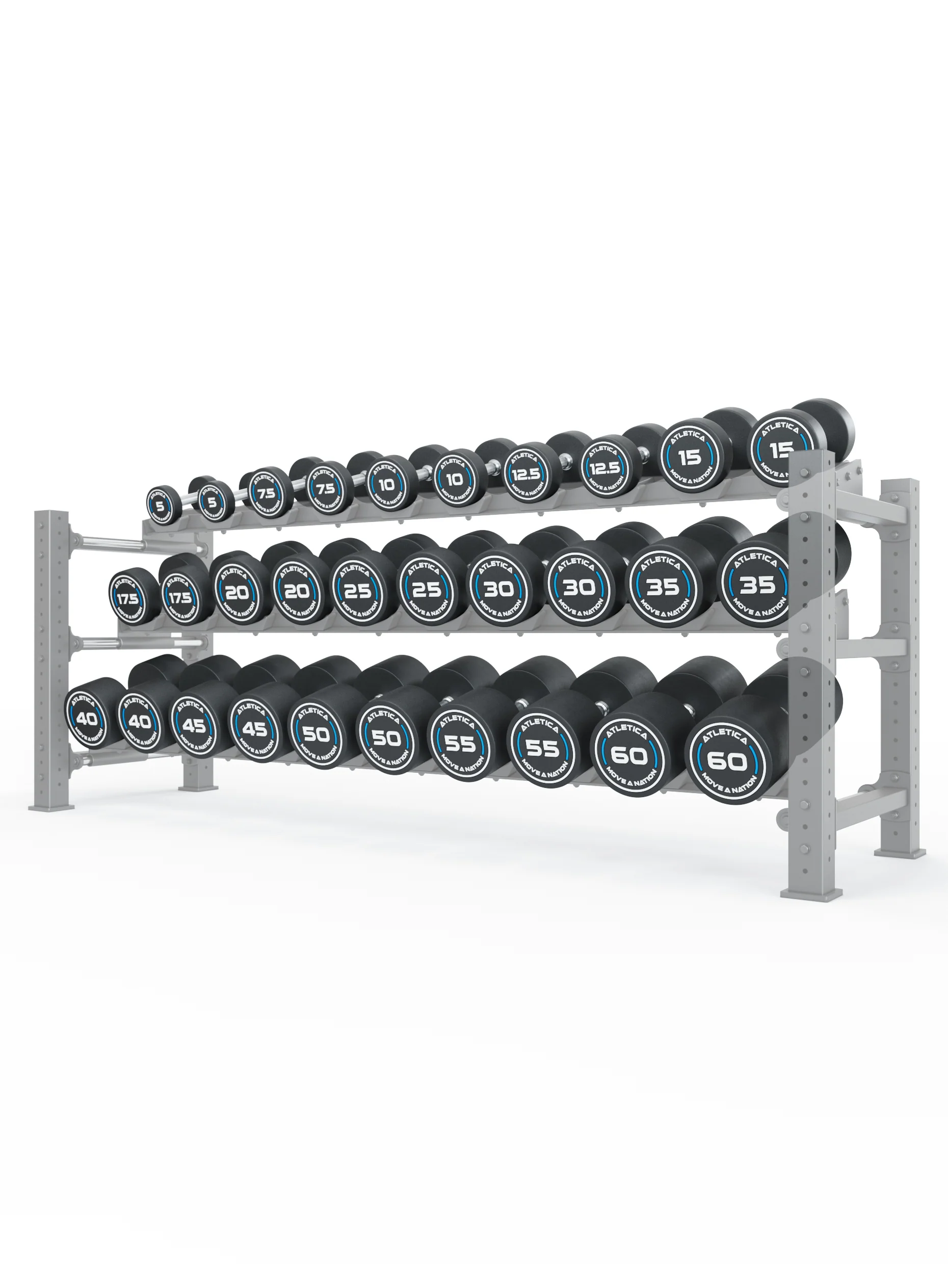 Rundhanteln PRO | Set 6 - Complete | 5 - 60kg | inkl. Add-on-Flex Plates und Ablage - Image 2