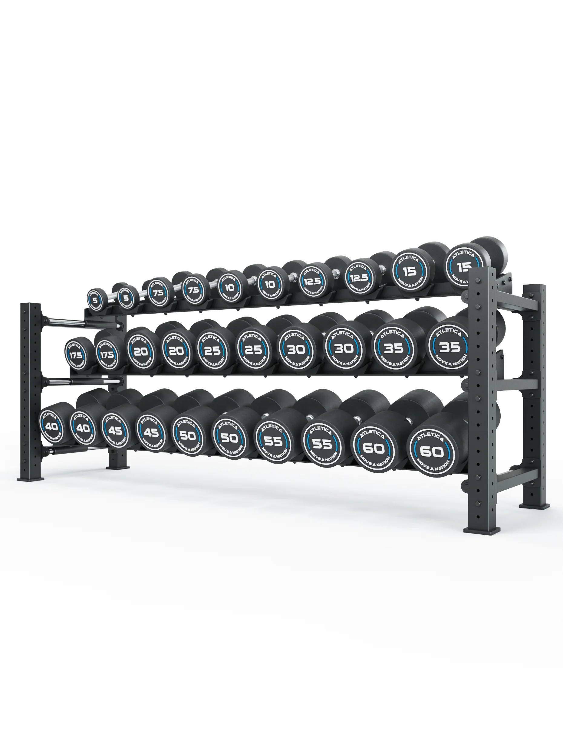 Rundhanteln PRO | Set 6 - Complete | 5 - 60kg | inkl. Add-on-Flex Plates und Ablage - Image 3