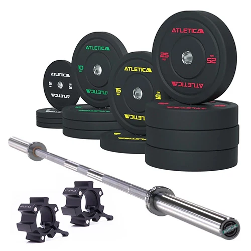 Langhantel Set Alpha I High Temp Bumper Plates 190kg I Aluminium Verschlüsse