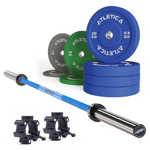 Delta Electric Blue SET | Color Bumper Plates 110kg | Aluminium Verschlüsse